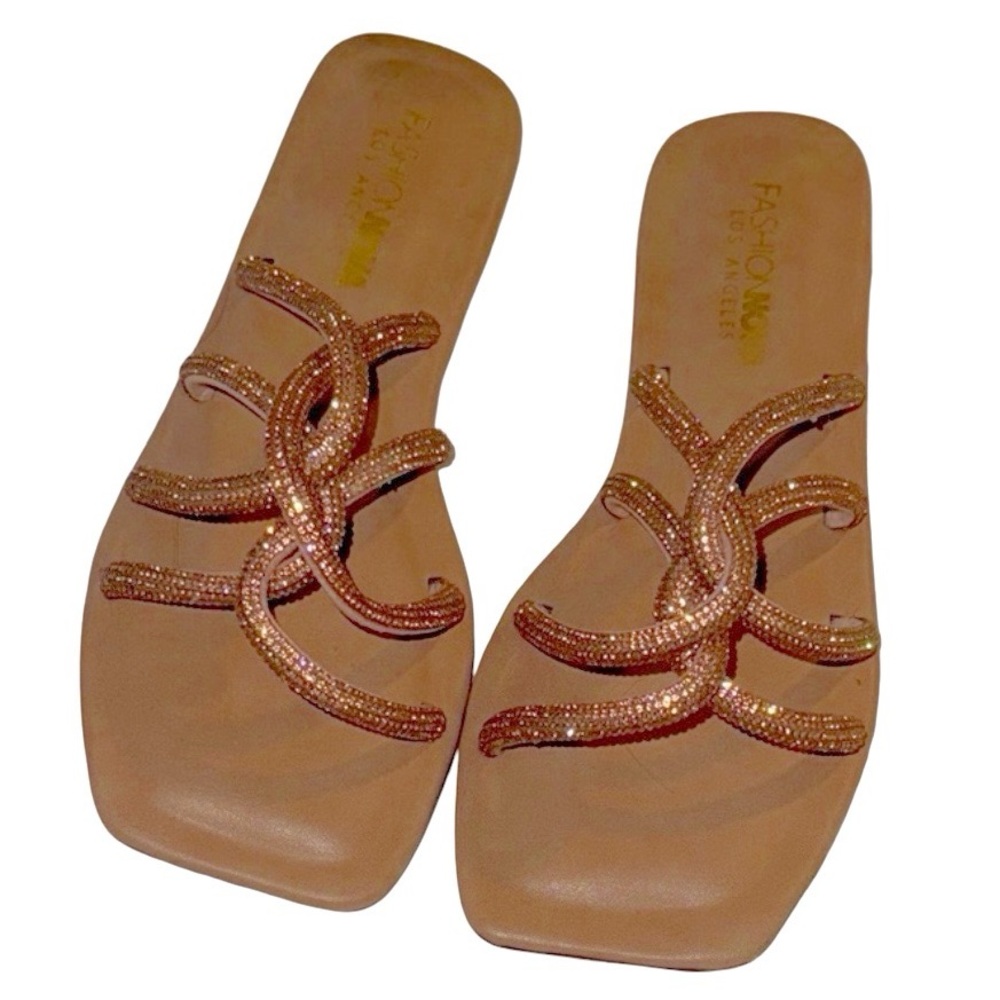 Fashion Nova Tan Strappy Sandals